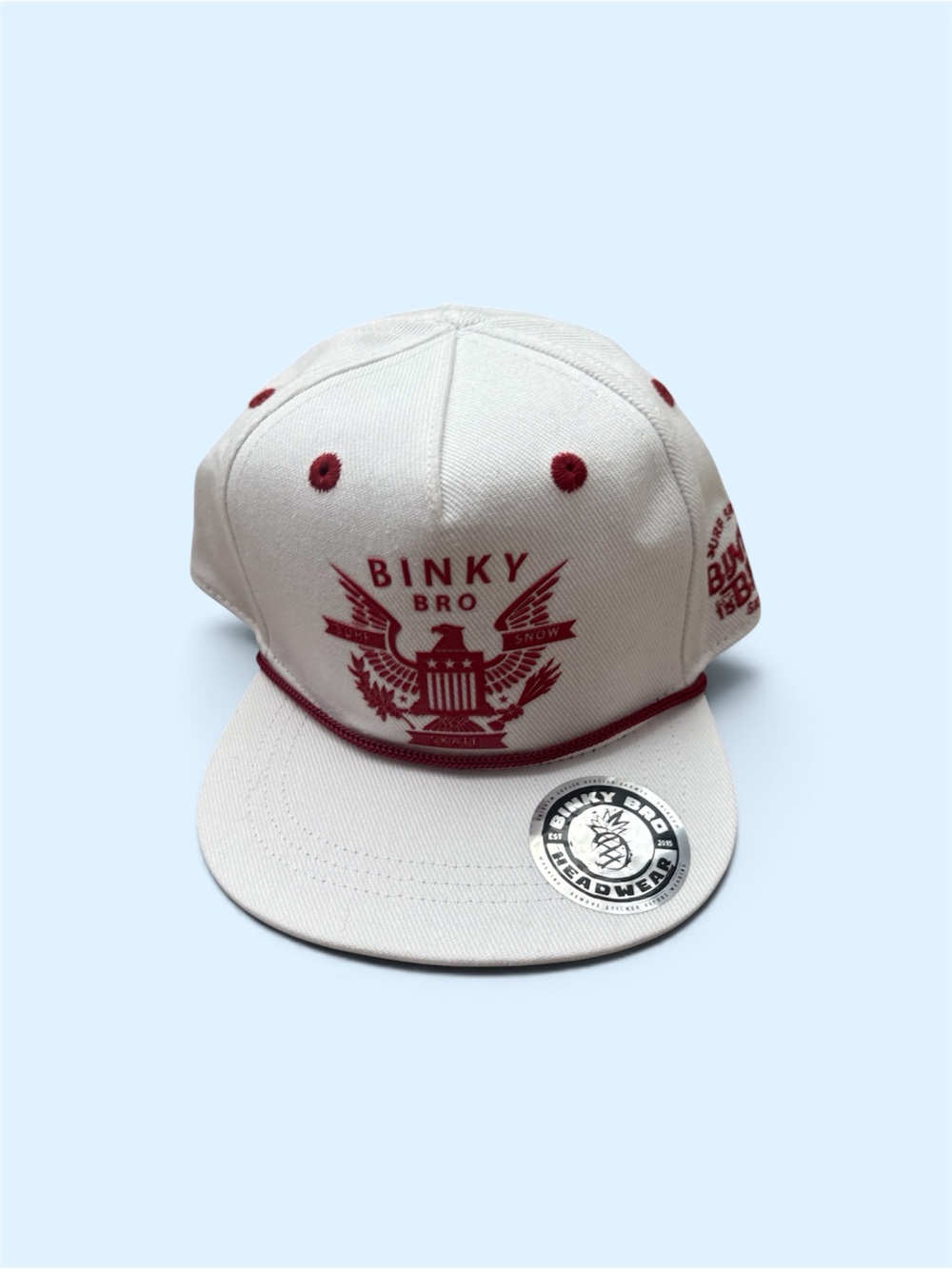Binky Bro Kids White and Red Logo Snapback Hat